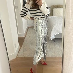 JCrew Collection- NWT - silver sequin skirt - size 00